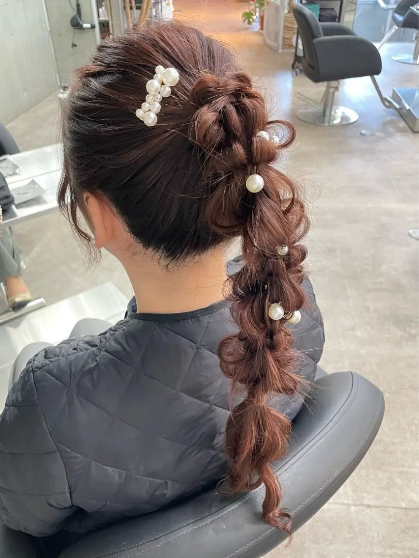 ヘアアレンジ ヘアセット 速水 ゆきののヘアスタイル