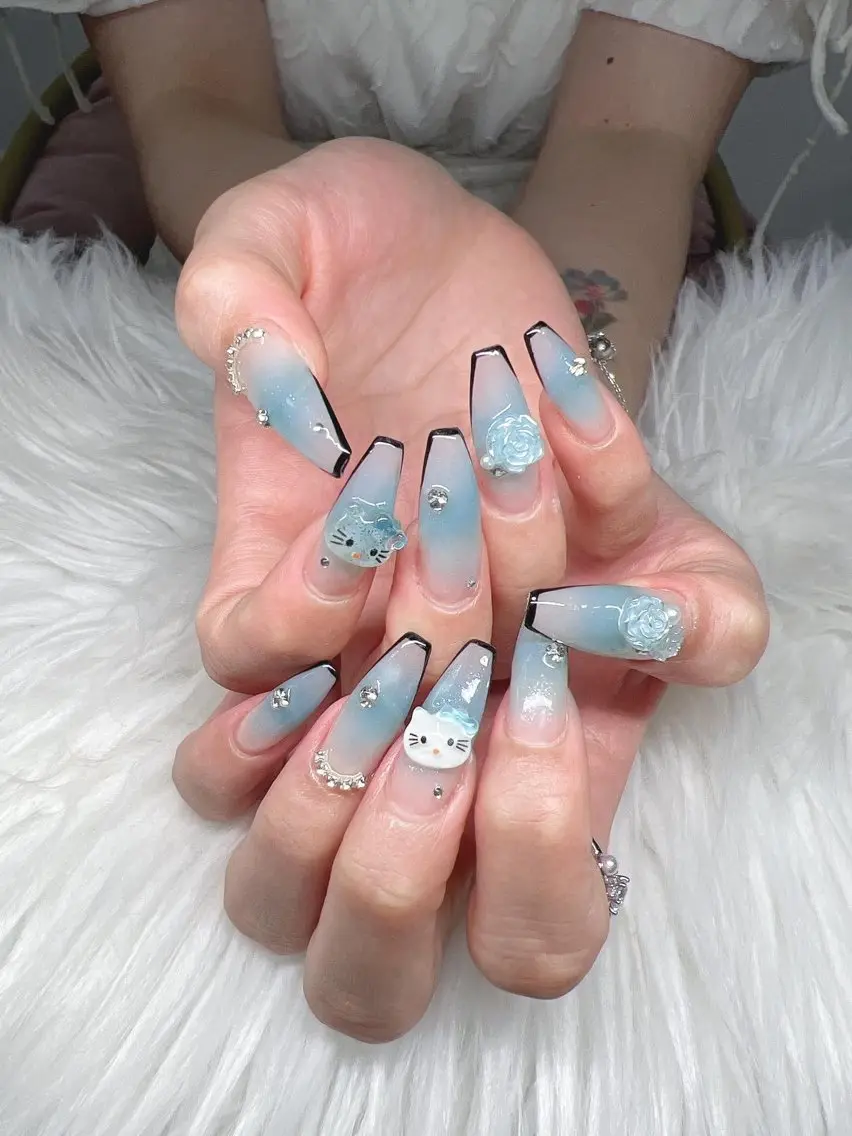 ネイル 長さ出し グラデーション 卒業式 キラキラネイル マグネットネイル ハンドネイル Lee Nailsのネイルデザイン