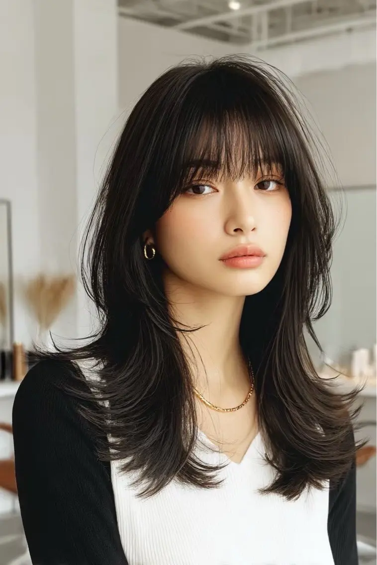セミロング カラー ヘアカラー 韓国×艶ハイトーンが かわいい✨️リオ🍒のヘアスタイル