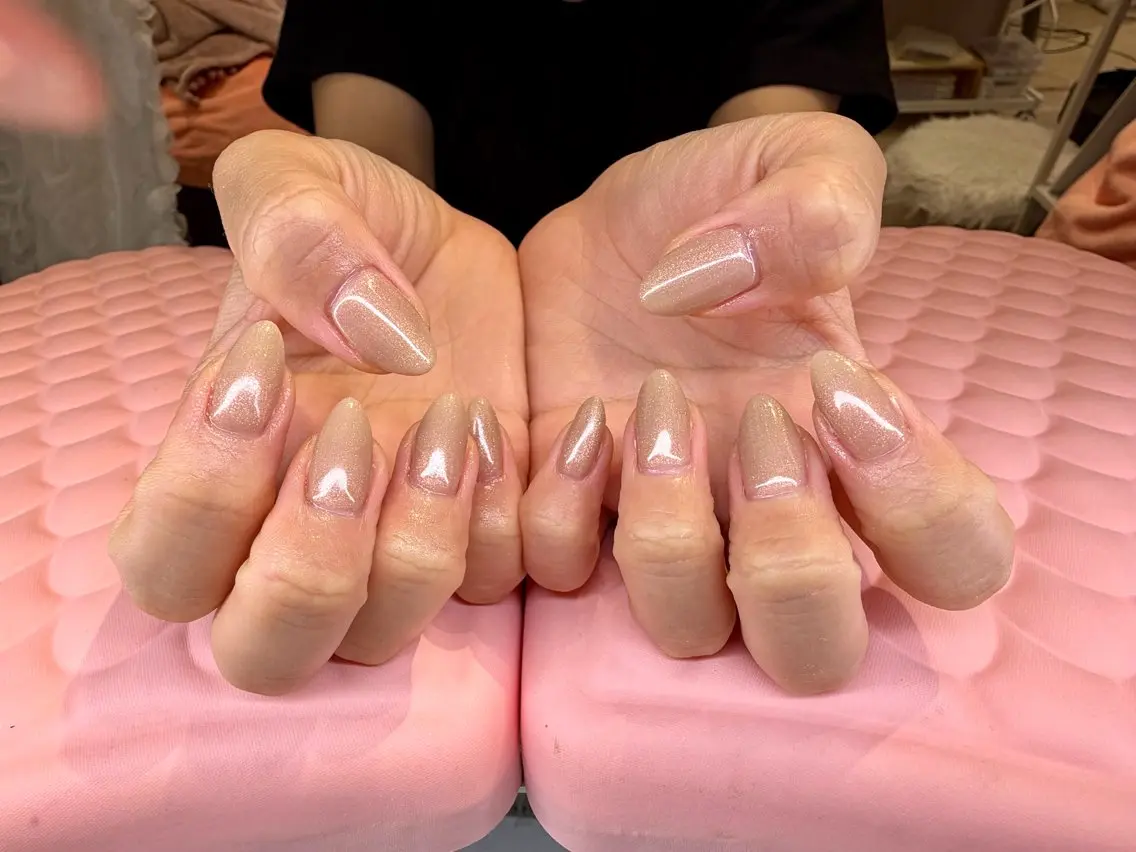ネイル ラメ(グリッター) ワンカラーネイル Amys nail モミジのネイルデザイン