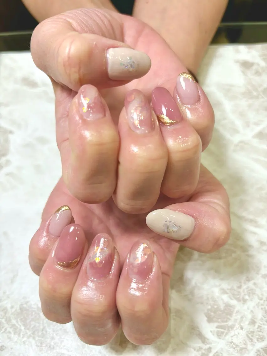 ネイル ニュアンスネイル ピンク PINO 安田のネイルデザイン