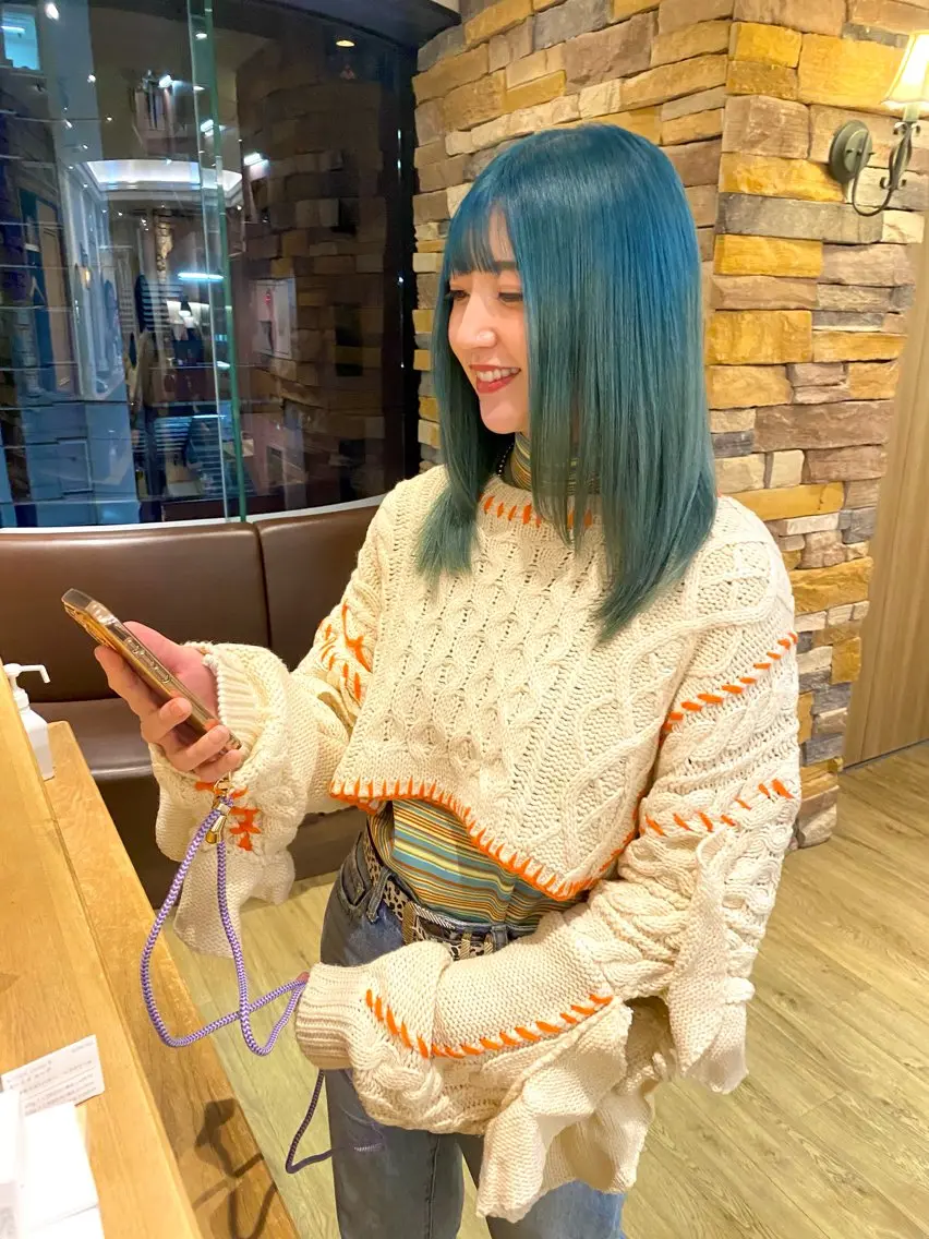 ロング ヘアカラー トリートメント 千 田のヘアスタイル