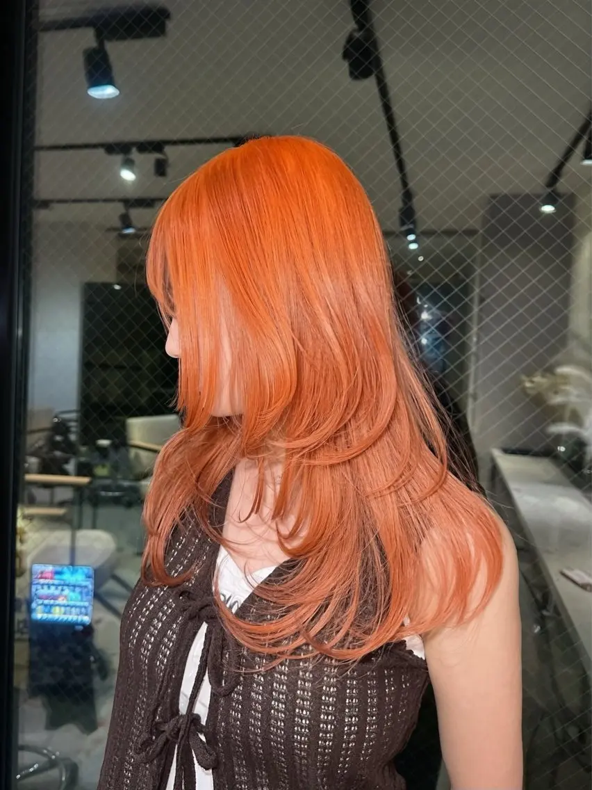 ロング ヘアカラー ミルクティー/韓国ヘ アHaruka🎀のヘアスタイル