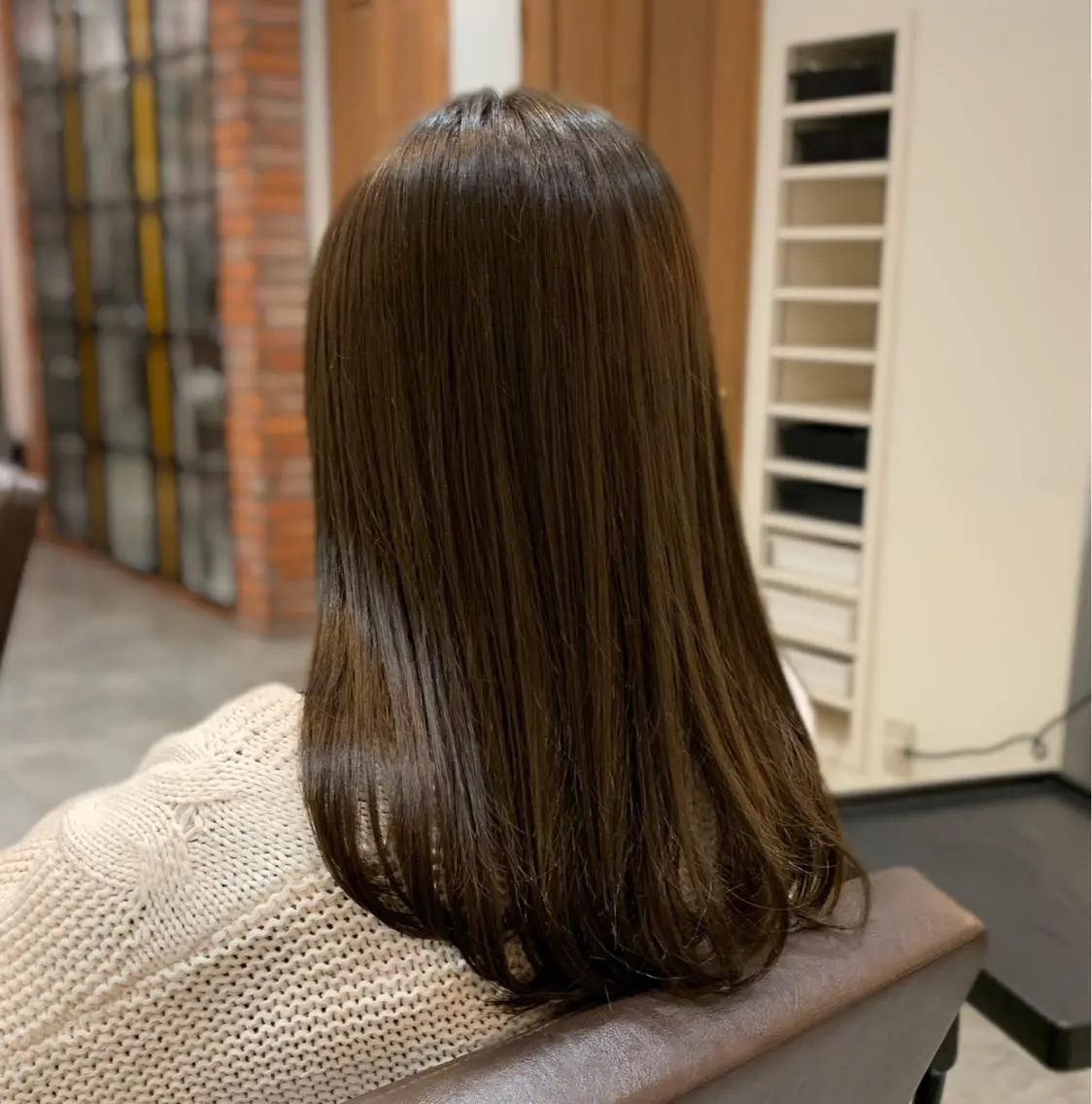 ロング カラー オリーブカラー トリートメント 中村 研介のヘアスタイル
