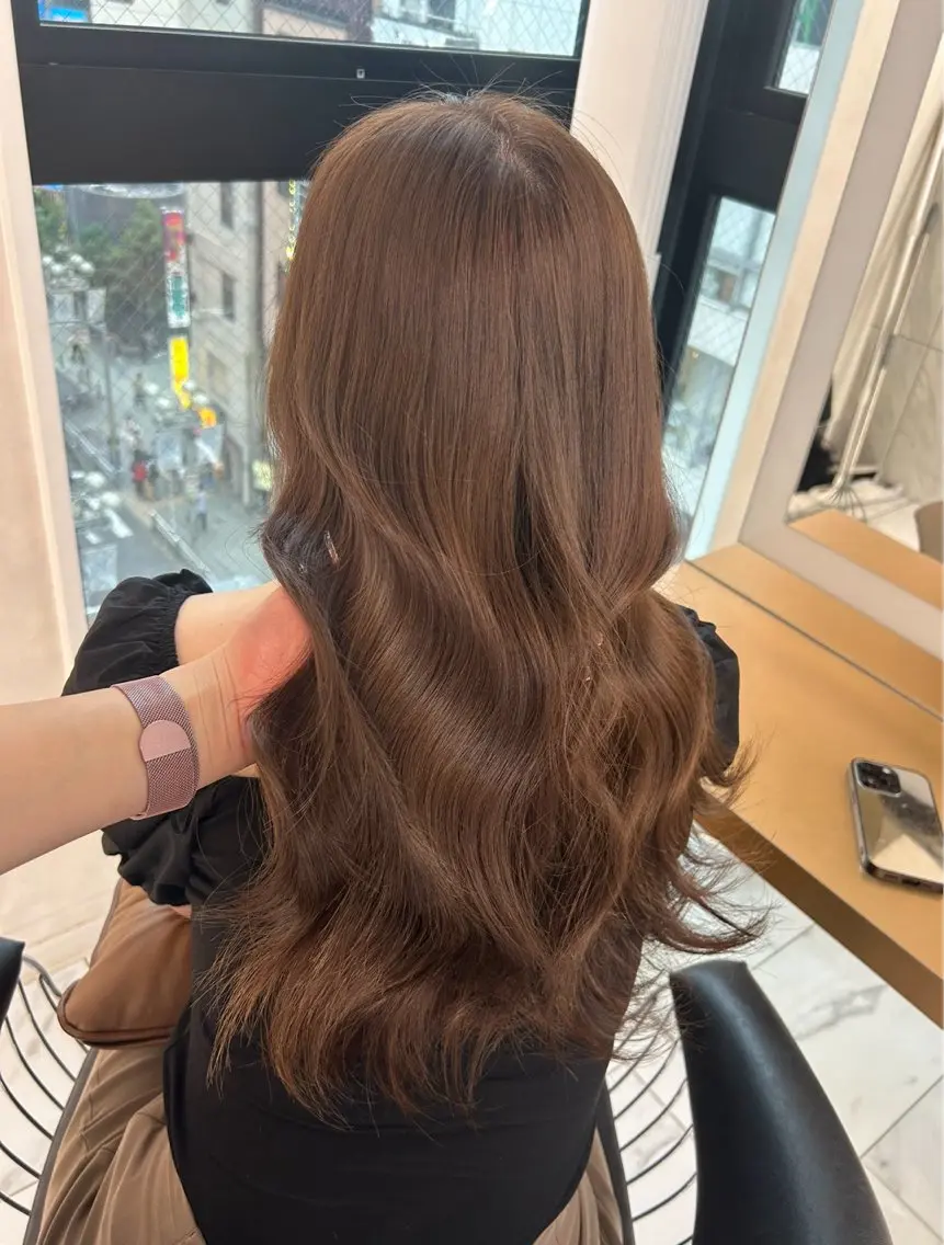 ロング カラー 𝑨𝑲𝑶 🍒/ 暖色カラーのヘアスタイル