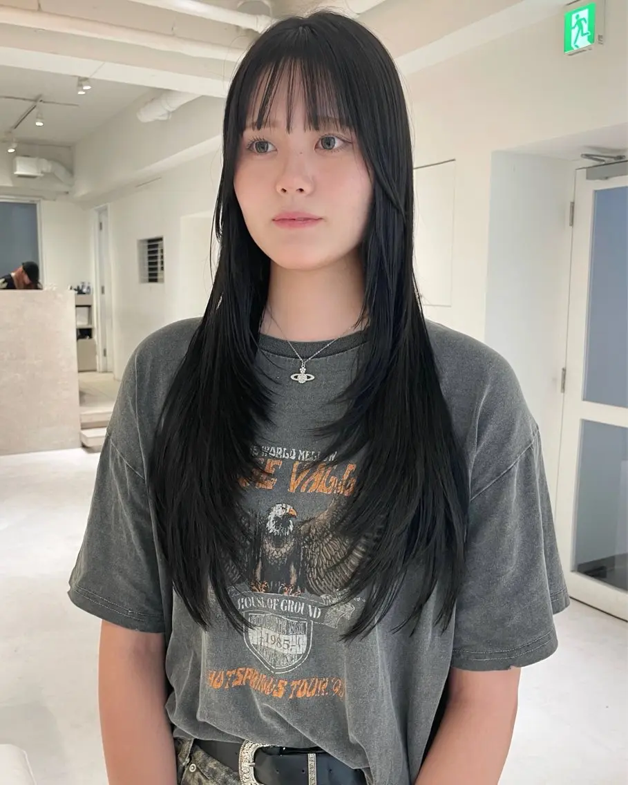 ロング カット ヘアカラー トリートメント haruko🎀⌇ レイヤーカットのヘアスタイル