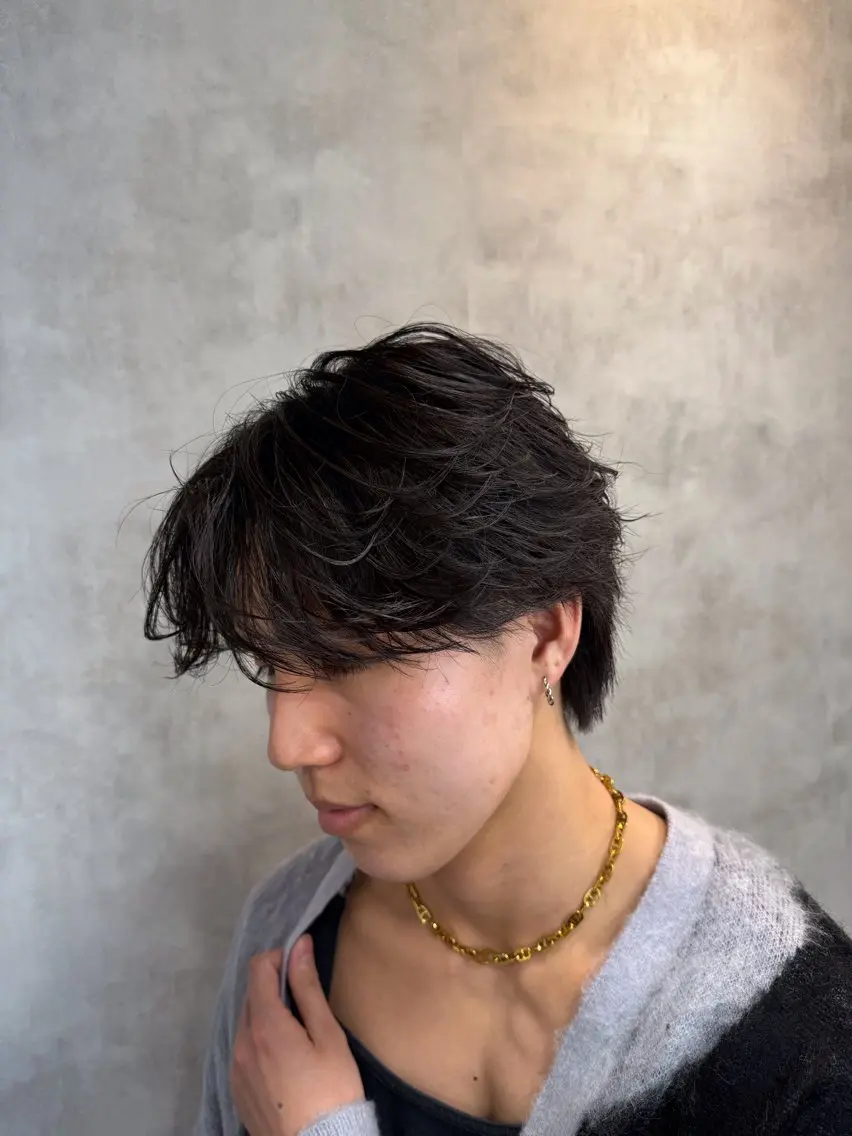 ショート カラー パーマ メンズ フェザーパーマ メンズパーマ カット STANCE MEN'S公式のヘアスタイル