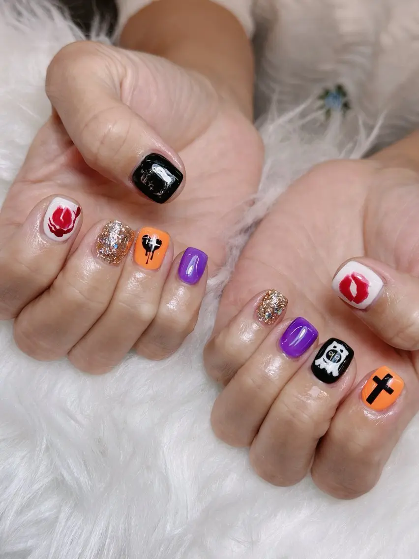 ネイル オーロラネイル チークネイル フットネイル フレンチネイル ハロウィン Lumi Shinokuboのネイルデザイン