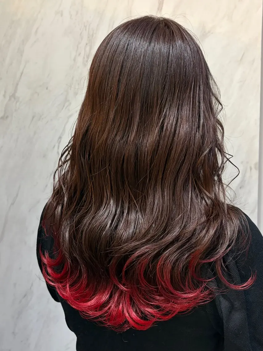 ロング ヘアカラー トリートメント 🫧透明感カラーピ ンクカラー🫧maiのヘアスタイル