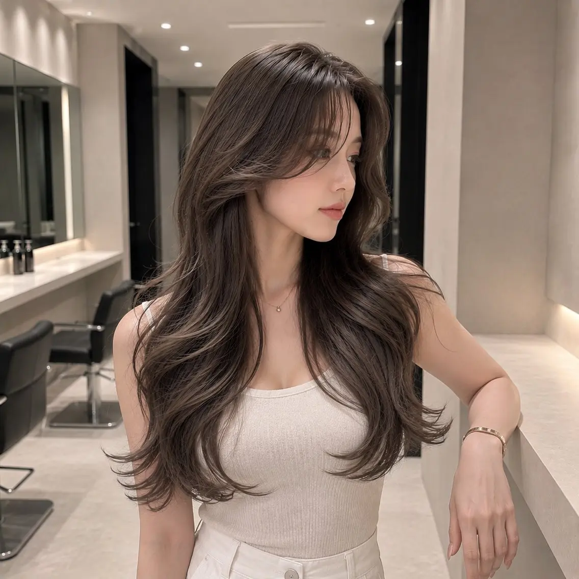 ロング ヘアカラー トリートメント 美髪ストレート/美髪 レイヤー特化増原優斗のヘアスタイル