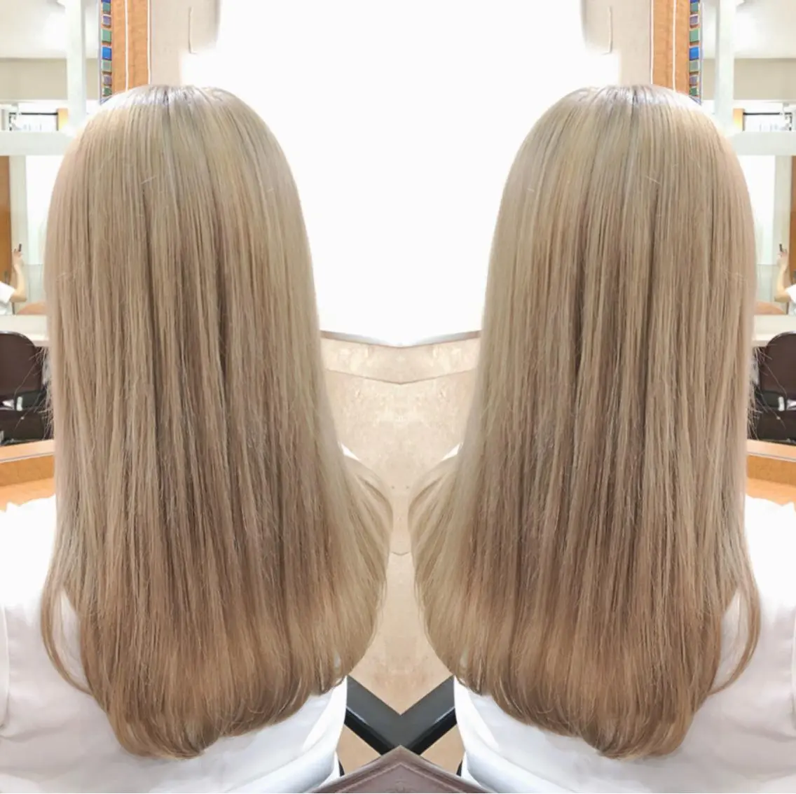 セミロング カラー ブリーチ ヘアカラー ヘアセット 韓国ヘア🤍髪質改善 🇰🇷AKANEのヘアスタイル