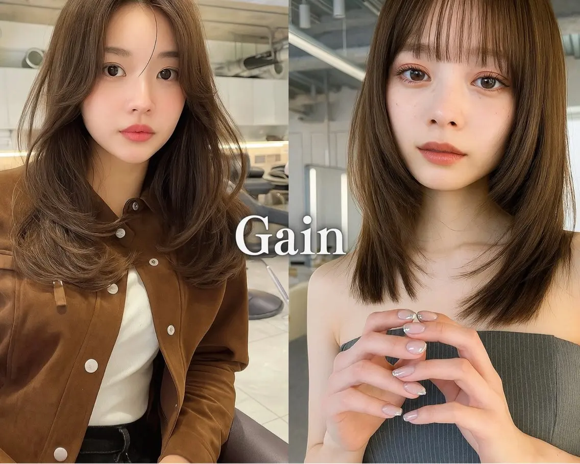 セミロング カラー パーマ 顔まわりレイヤー 韓国風ヘア レイヤーカット 似合わせカット 小顔カット メンズパーマ/名古屋 /池下/KAKKYのヘアスタイル