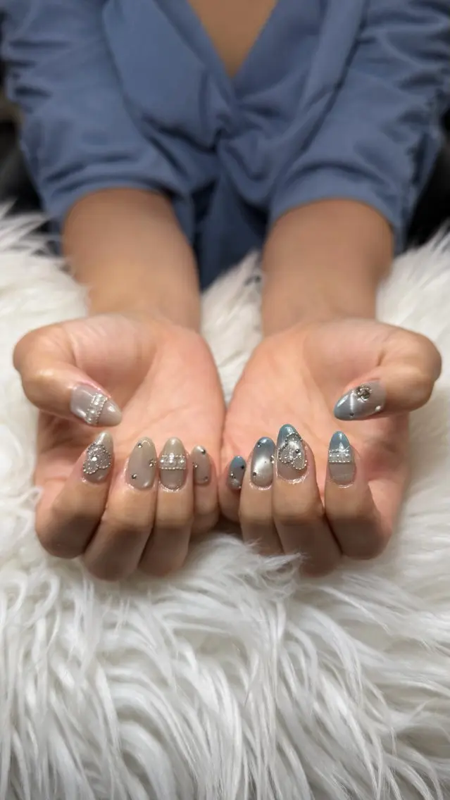 ネイル 長さ出し フレンチネイル グラデーション 韓国ネイル マグネットネイル ハンドネイル VB HEAVEN nailのネイルデザイン
