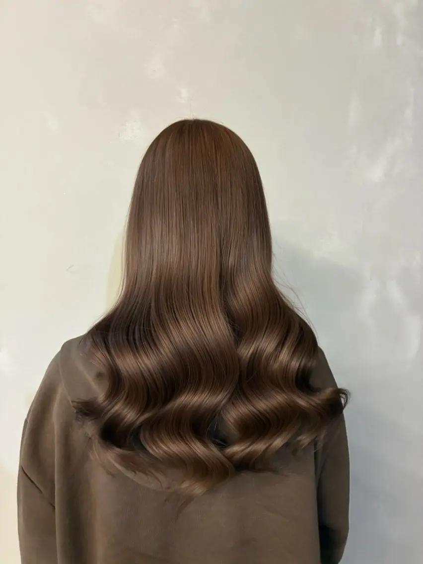 ロング カラー ブラウンカラー 透明感カラー ヘアカラー トリートメント サヤ/寒色カラー/ 美髪矯正のヘアスタイル