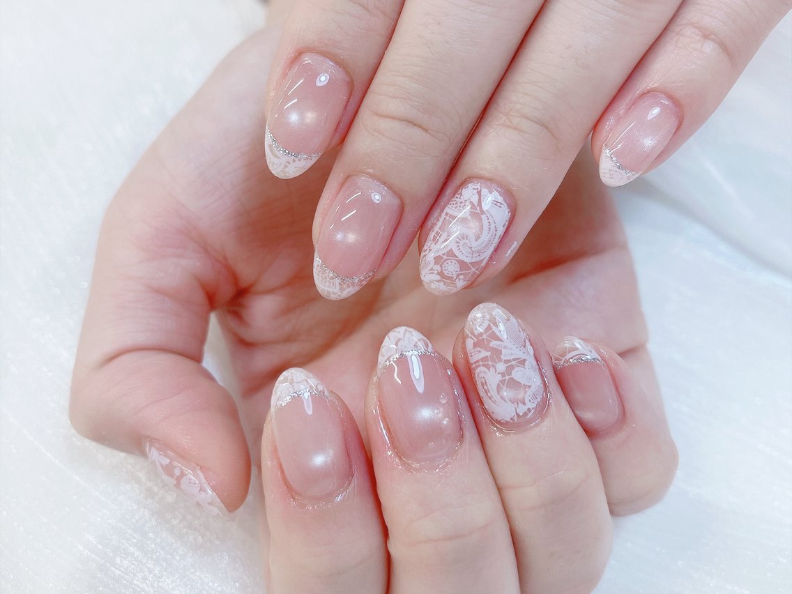 ネイル チークネイル 成人式 フレンチネイル グラデーション 氷ネイル・うるうるネイル ハンドネイル DUO   MI nail salonのネイルデザイン
