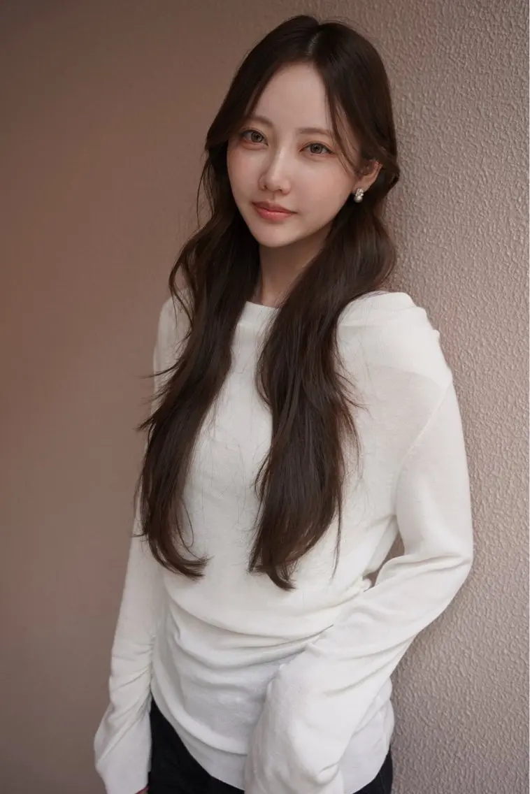 ロング 韓国風ヘア レイヤーカット カット ヘアカラー トリートメント 髪質改善/美髪矯正 /高田馬場/Renのヘアスタイル