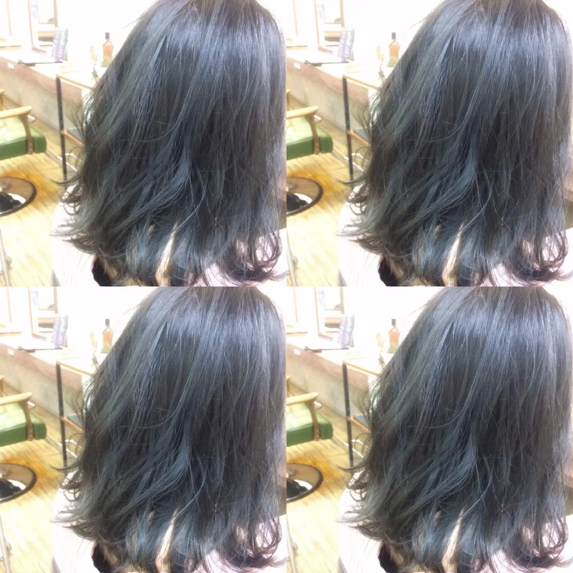 ミディアム セミロング カラー アッシュ ブルーカラー ブルーアッシュ トリートメント 🟦髪質改善6年 💊YAMAMOTOのヘアスタイル