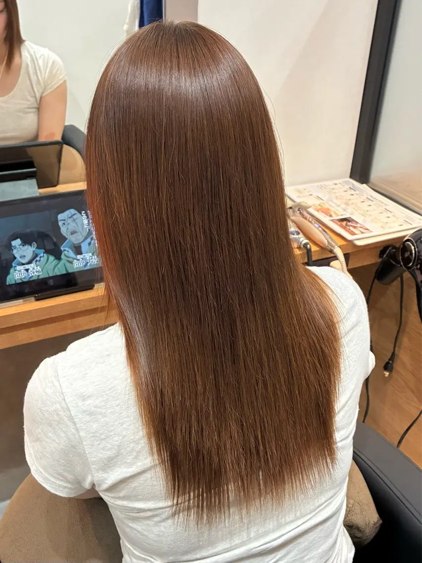 セミロング カット ヘアカラー 縮毛矯正 柴田真衣 /ナチュラル/半個室のヘアスタイル