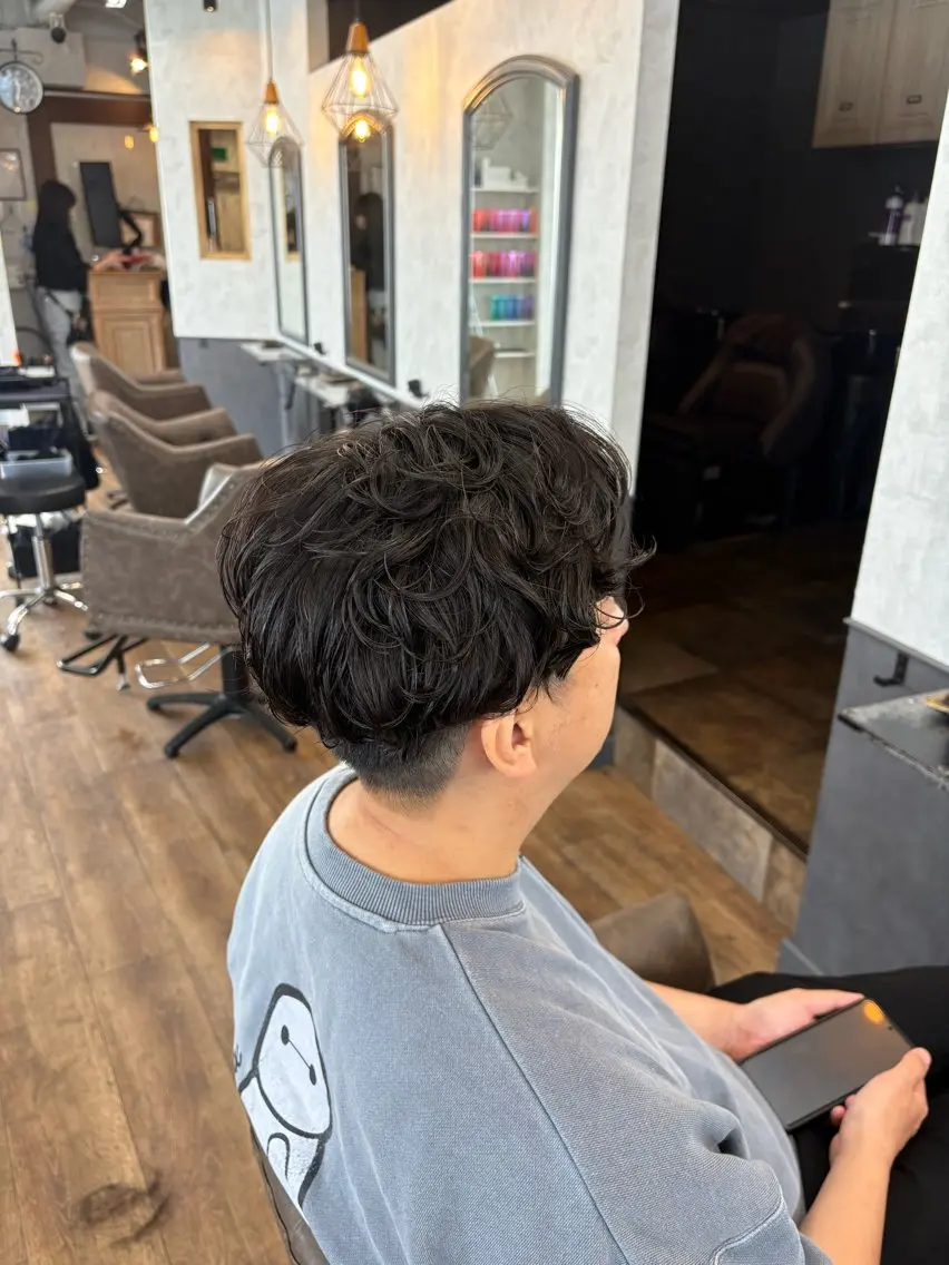 パーマ メンズ カット パーマ 山﨑 千尋のヘアスタイル