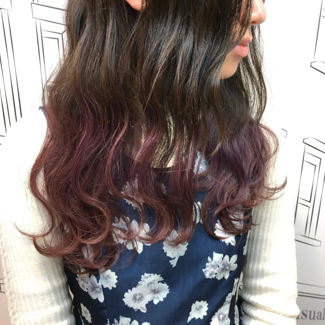 セミロング カラー グラデーションカラー ラベンダーカラー レイヤー⭐️カラー ⭐️平川雅史のヘアスタイル