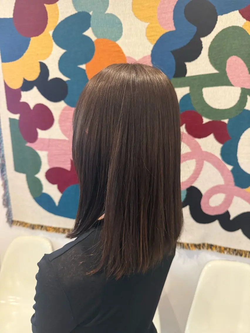ミディアム カラー ベージュカラー 透明感カラー 中村 日伊菜のヘアスタイル