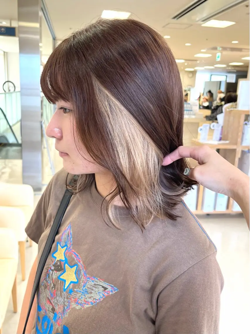 ミディアム カラー ヘアカラー トリートメント 暖色/ブリーチカラー 🎀 M i k uのヘアスタイル