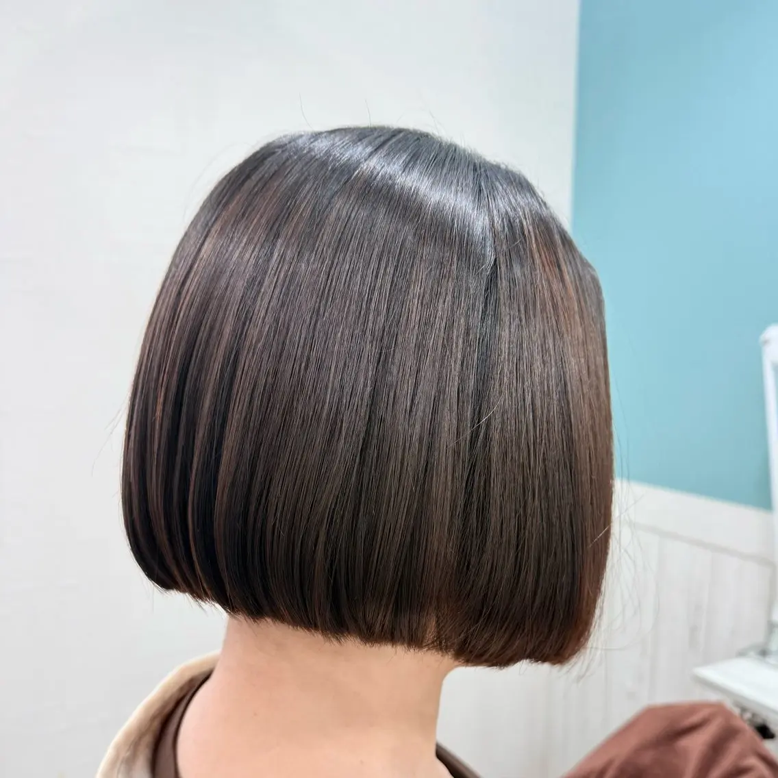 ミディアム カット 縮毛矯正 あさひ かなのヘアスタイル