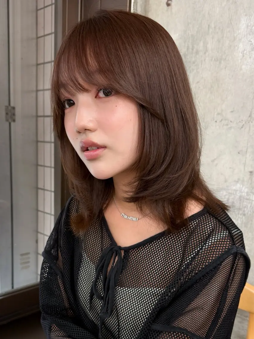 ミディアム カラー ミディアムレイヤー ブラウンカラー ラベンダーカラー ラベンダーブラウン レイヤーカット ヘアカラー 🤍レイヤー✖️透明 感/Haruna🤍のヘアスタイル