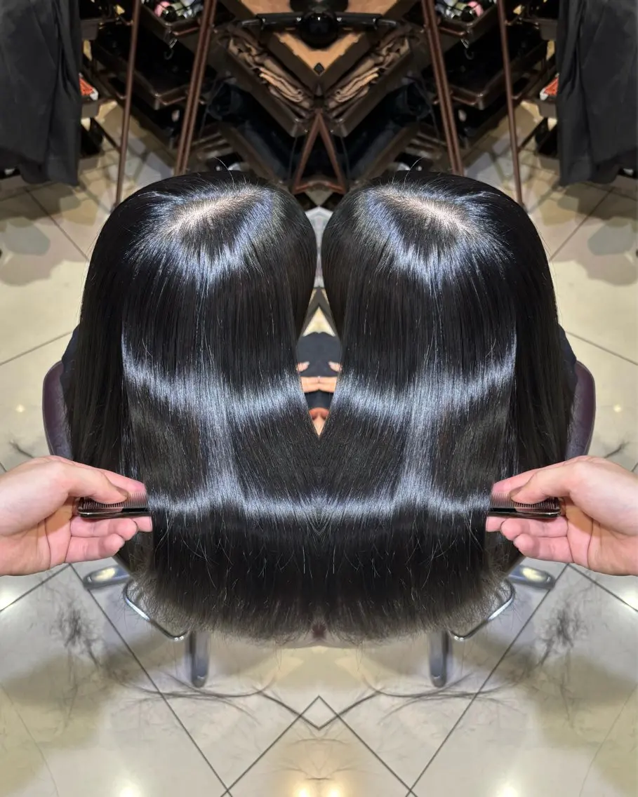ロング カラー カット ヘアカラー 縮毛矯正 トリートメント 🩵レイヤー✖︎ 髪質改善🩵リョウヤのヘアスタイル