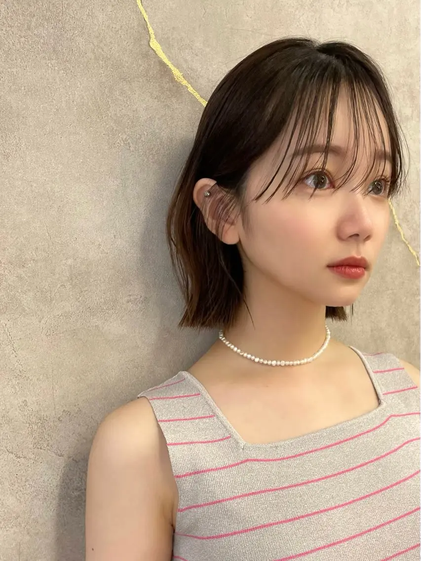 ショート ボブ くびれヘア カット ヘアカラー トリートメント 本田 奈穂美のヘアスタイル