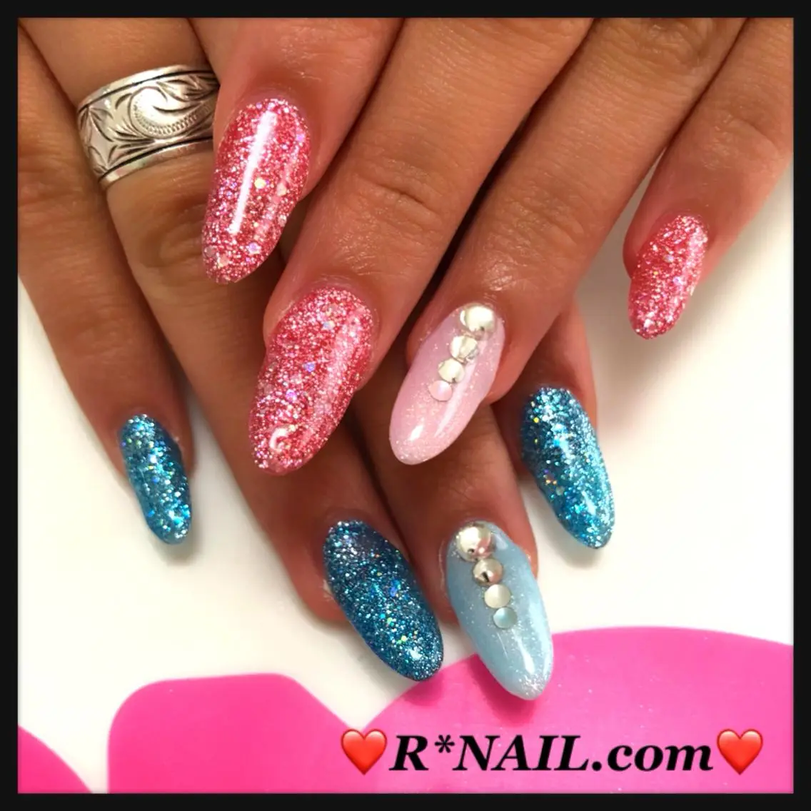 ネイル 長さ出し ストーンネイル ハンドネイル R*NAIL .comのネイルデザイン