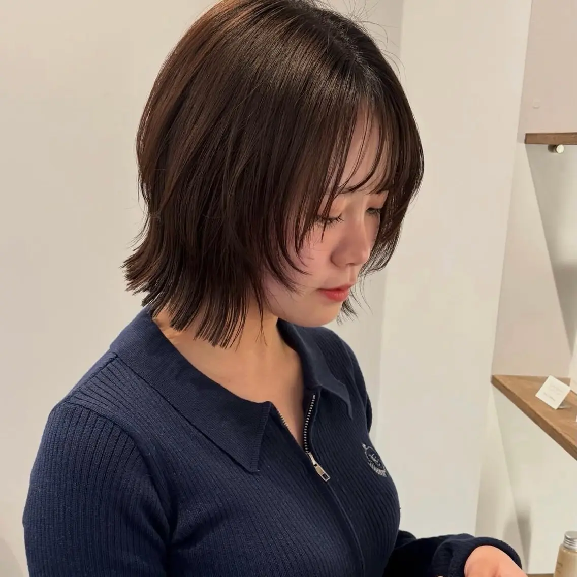 ミディアム カラー ボブレイヤー ボブ レイヤーカット カット ヘアカラー トリートメント haruna / Toruveのヘアスタイル
