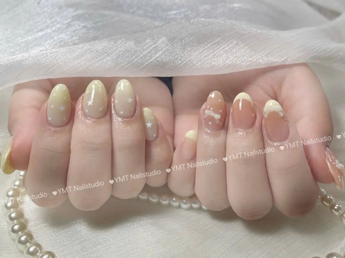 ネイル 長さ出し フットネイル ジェルネイル 韓国ネイル マグネットネイル ハンドネイル YMT. NailStudioのネイルデザイン