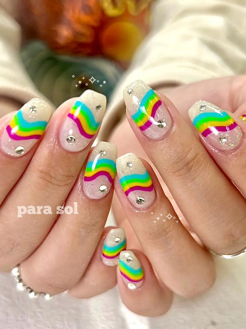 ネイル アートネイル 夏ネイル ハンドネイル Para Sol nail Maoのネイルデザイン