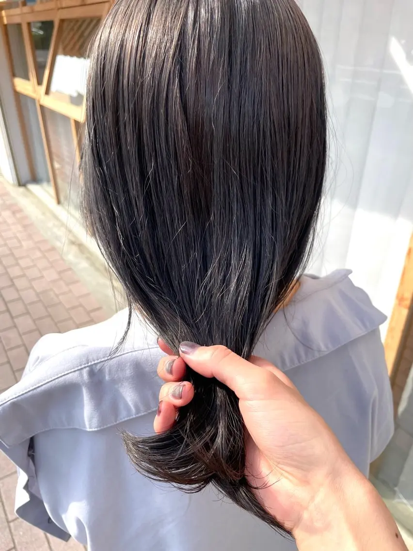 髪質改善ストレート+デザインカット+オージュア4stepトリートメント¥27100の写真