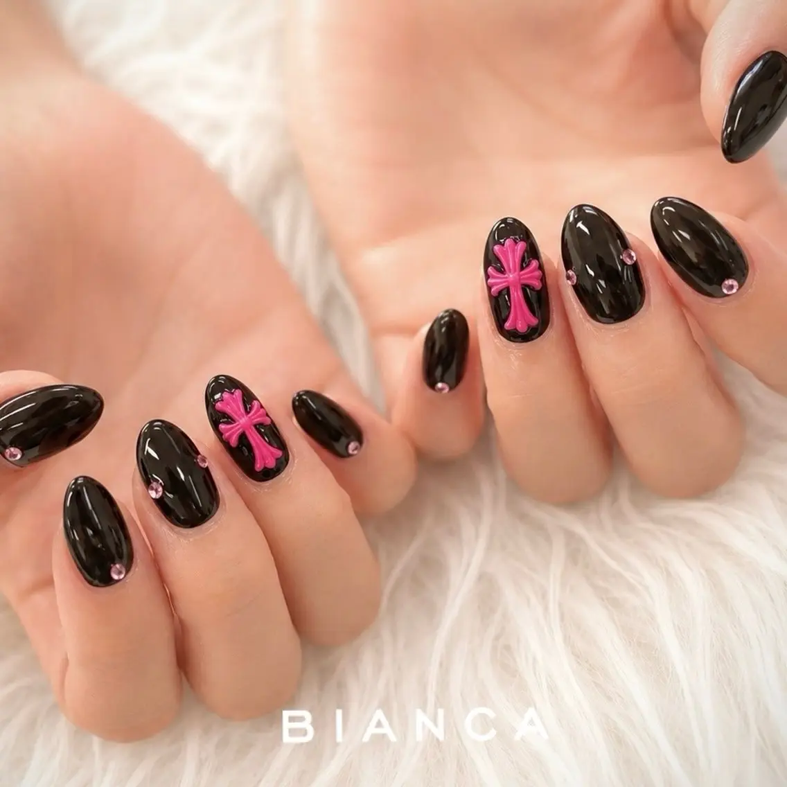 ネイル ストーンネイル ハンドネイル Bianca大宮店 上野のネイルデザイン
