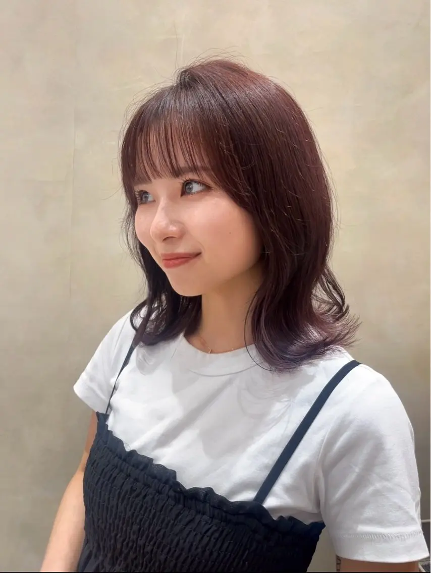 ミディアム 似合わせカット カット ヘアカラー nao🎀レイヤー/ 透明感/艶髪のヘアスタイル