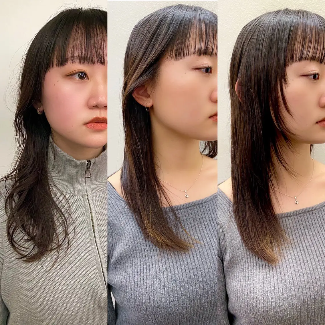 セミロング カラー 似合わせレイヤー/ ケアパーマ/高倉のヘアスタイル
