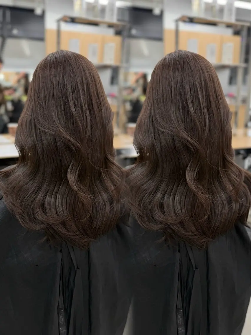 ロング カラー ブラウンカラー 透明感カラー オリーブブラウン レイヤーカット/ 縮毛矯正/TERUのヘアスタイル