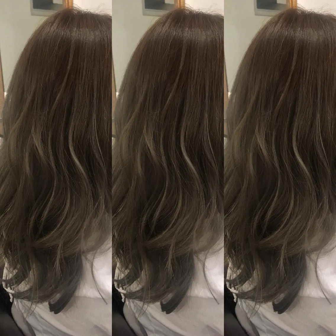 セミロング カラー ブリーチ グレージュ カーキグレージュ 美髪・艶髪特化美容師 RYOJIのヘアスタイル