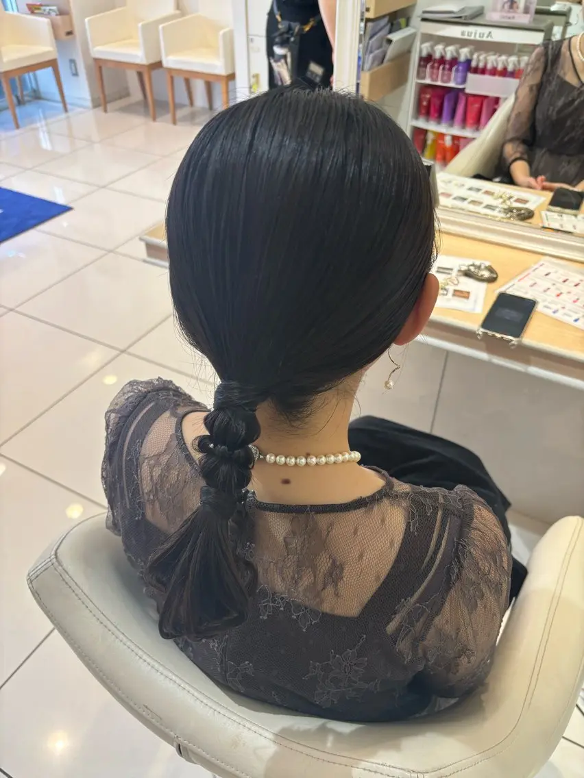 セミロング ヘアアレンジ ヘアセット 宮永 璃沙のヘアスタイル