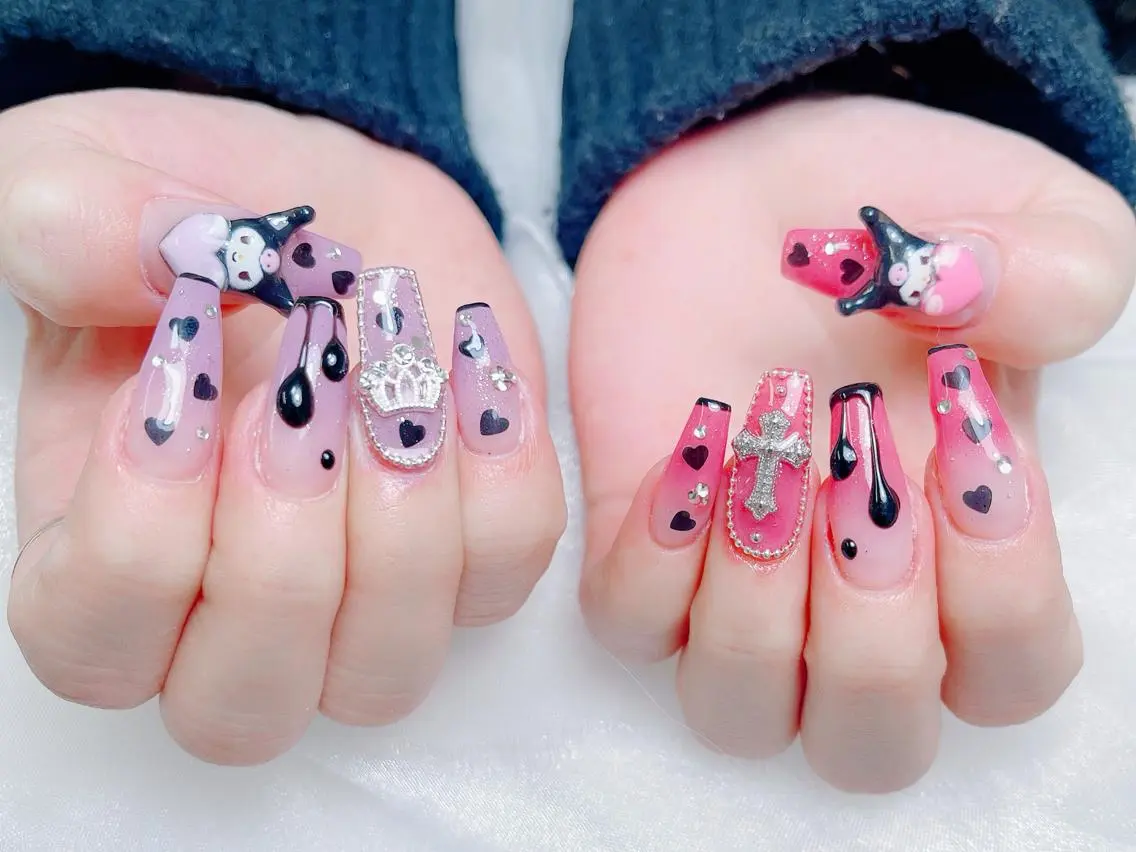 ネイル 成人式 大理石ネイル(マーブル) リボン 夏ネイル ネイルチップ ハンドネイル Mi Na Nail Salonのネイルデザイン