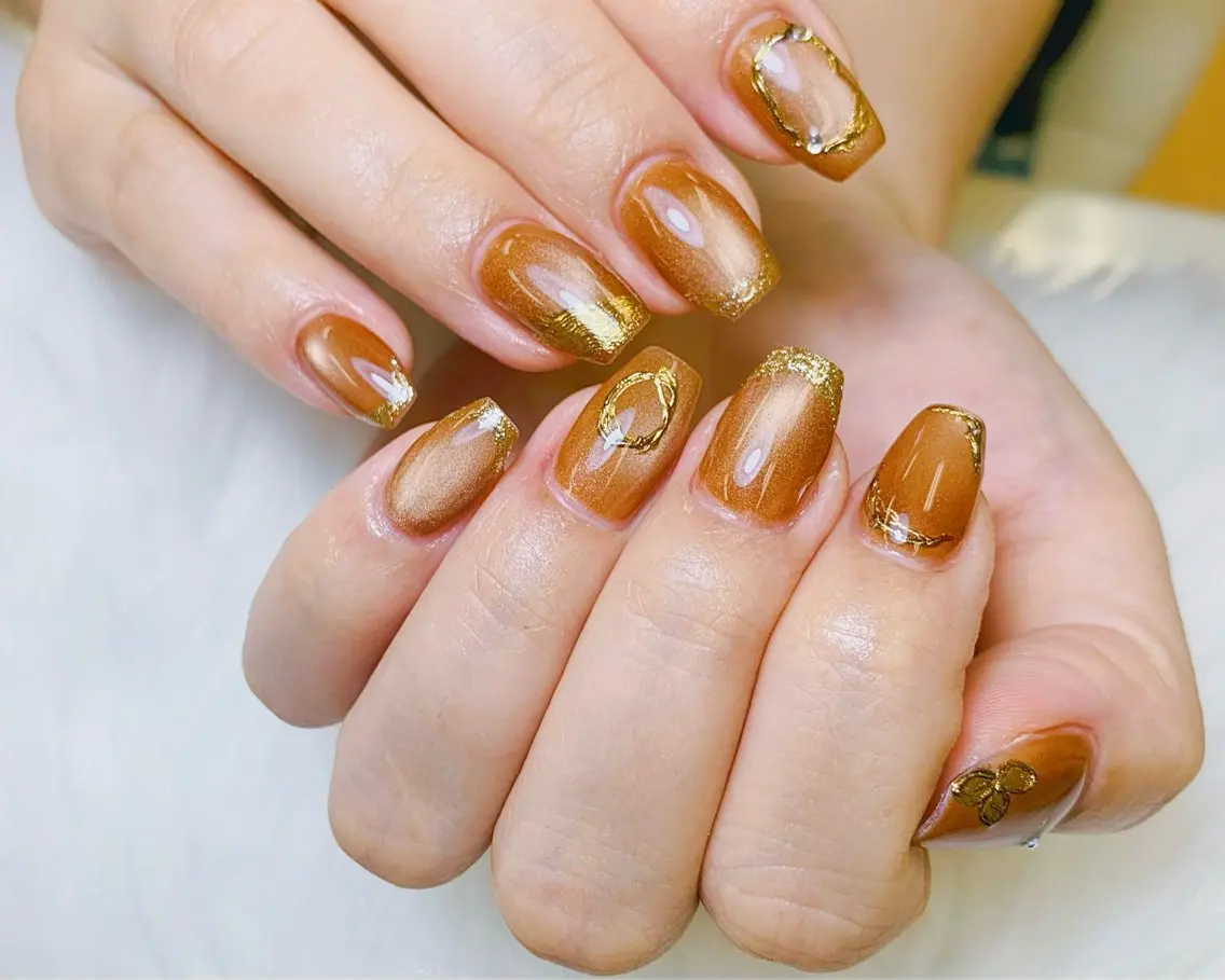 ネイル チークネイル 長さ出し フラッシュネイル フレンチネイル グラデーション ハンドネイル AN NAIL SALONのネイルデザイン