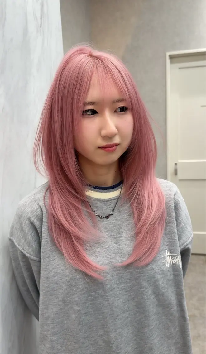 セミロング カラー カット ヘアカラー トリートメント レイヤーダブルカラー KYONのヘアスタイル