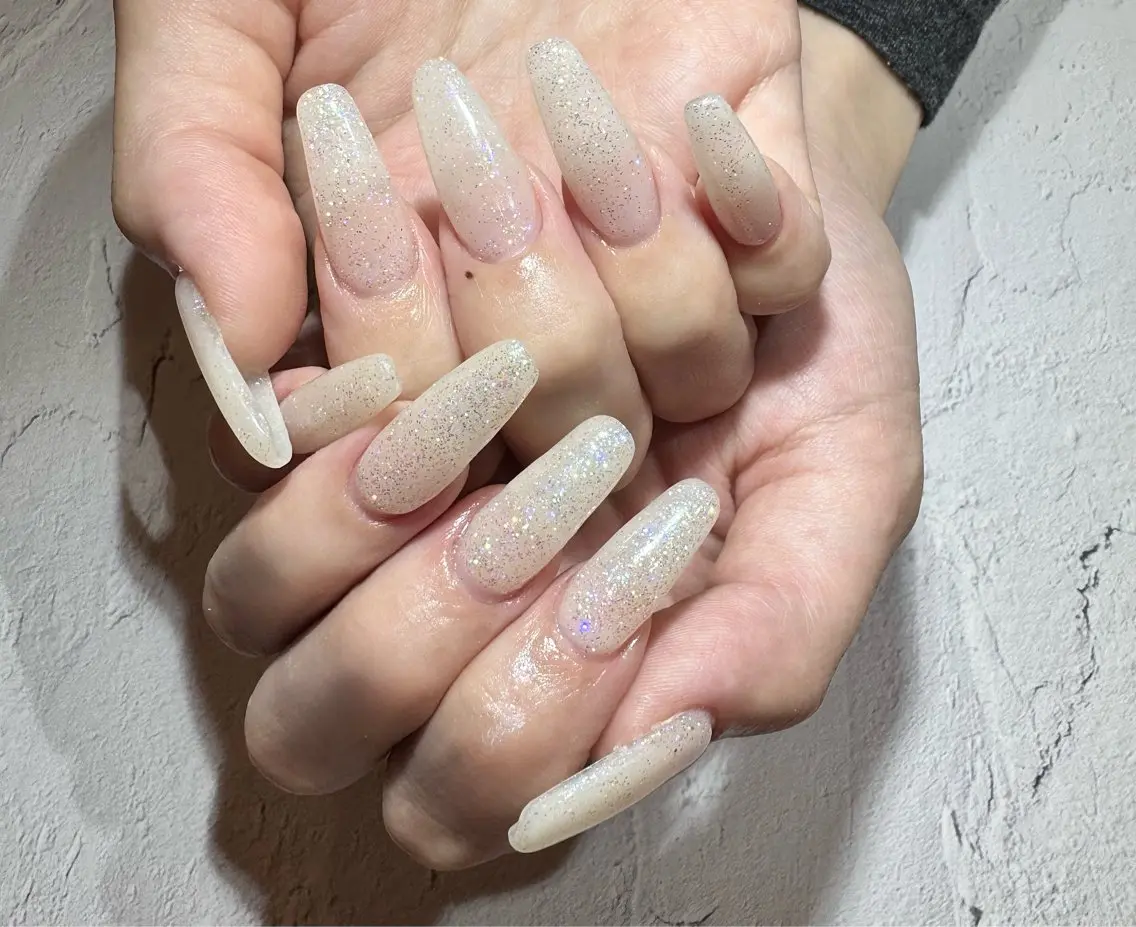 ネイル 長さ出し ラメ(グリッター) メンズネイル シンプルネイル ネイルチップ ハンドネイル MIMnail メンズネイリストのネイルデザイン