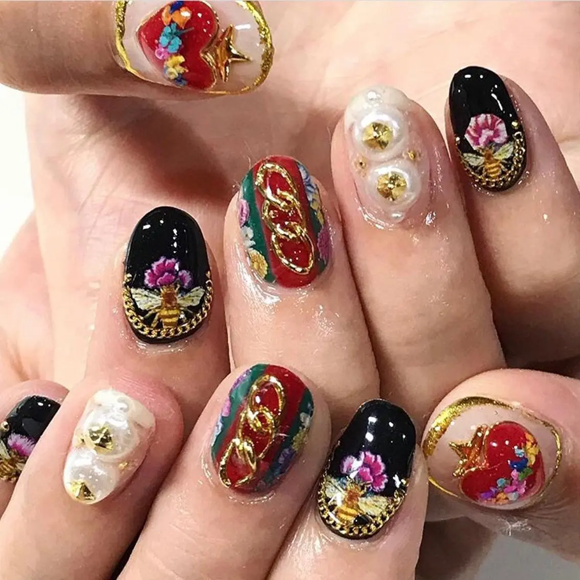ネイル 渋谷／チップ長さ出し 👑アプレgel-xのネイルデザイン