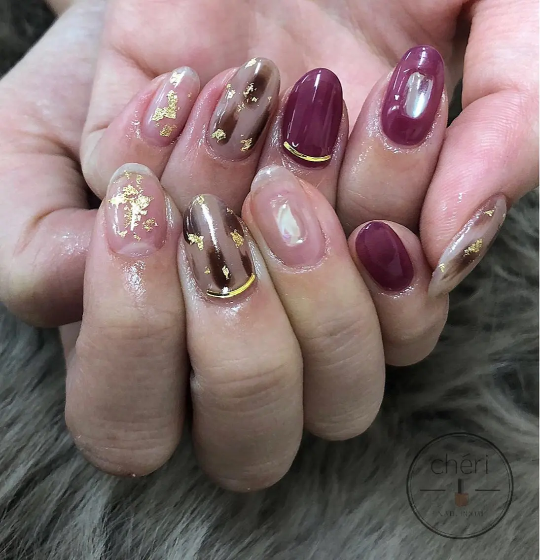 ショート カラー ネイル アートネイル chéri sinagawaのネイルデザイン