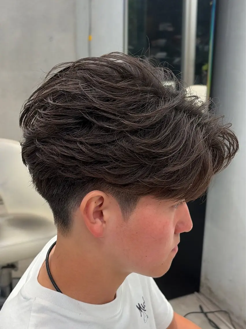 メンズ カット パーマ 黒田 琉偉のヘアスタイル