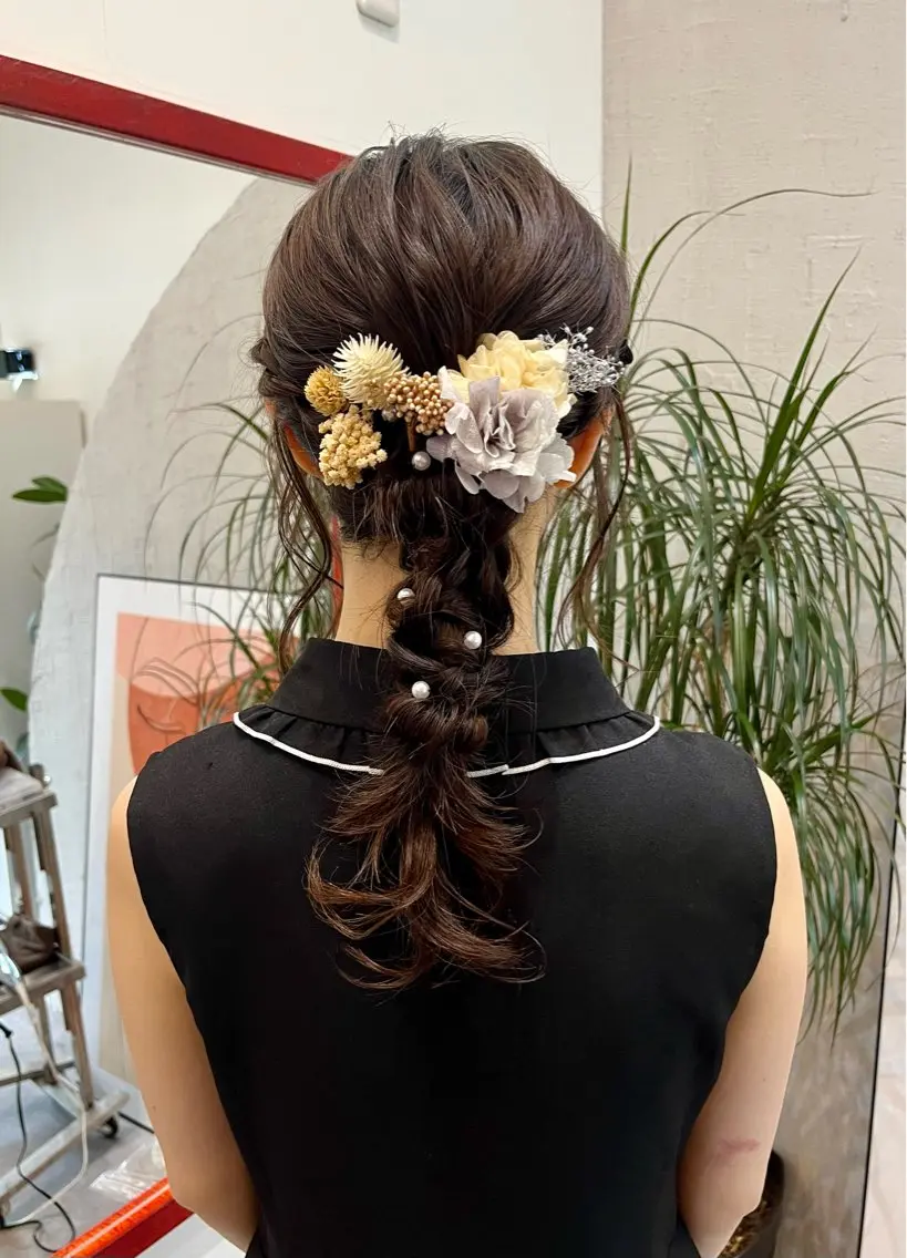 セミロング ヘアアレンジ ヘアセット 金沢市/美容師/ 岡島由希美のマツエク・マツパデザイン