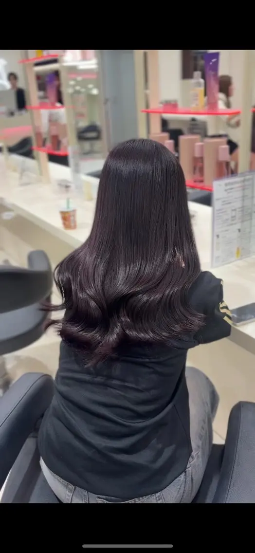 ロング ヘアカラー トリートメント ヘアセット 💗暖色カラー💗 ツヤ髪💗Mayaのヘアスタイル